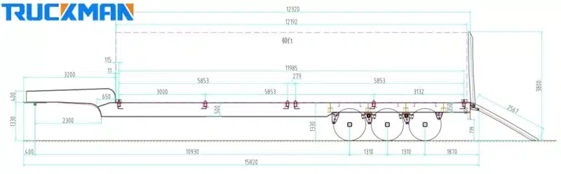 40ft Low Bed Trailer Drawings