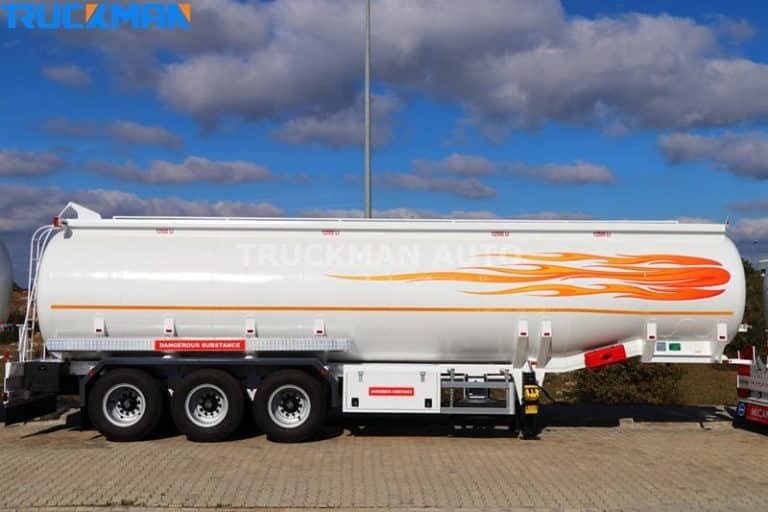 Tanker trailer parked securely to prevent fuel theft"