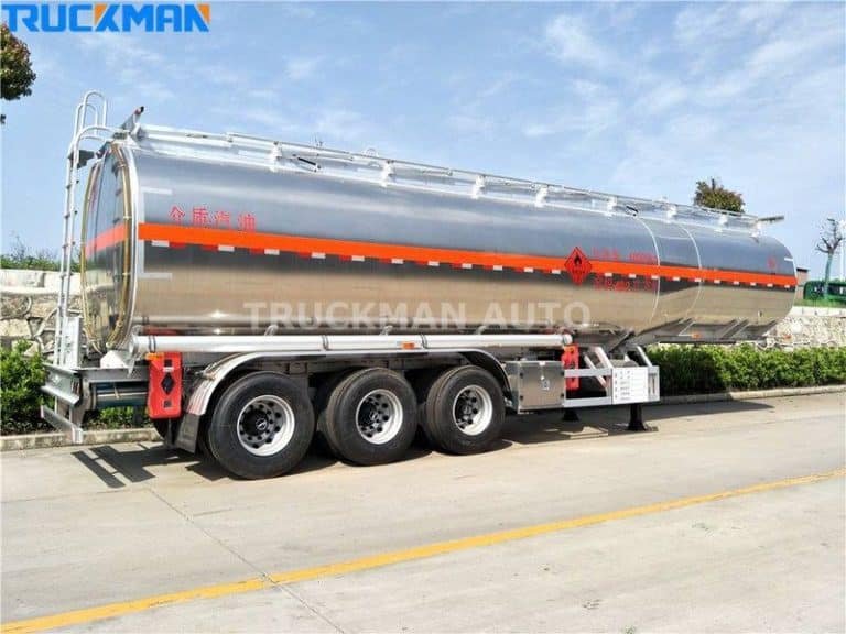 Silver tanker trailer ready for inspection, demonstrating the importance of valve checks and tyre maintenance for safe transportation