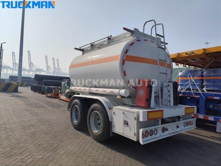 The close-up of the Truckman Auto's fuel tank trailer-quality and design of safety chemical transportation