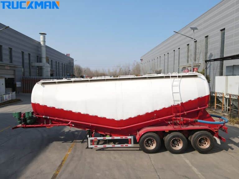 The overall structure of the cement tanker and the location of the air compressor