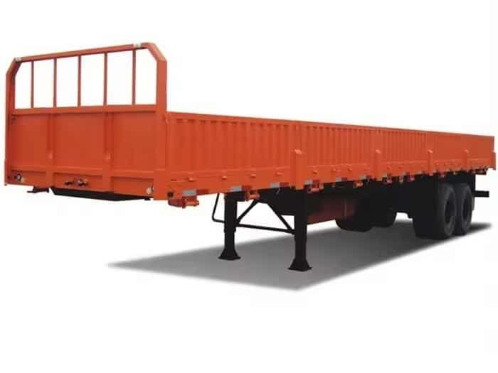Orange side wall trailer with durable side walls for agricultural products transportation