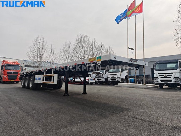 3 Axles 50 Ton Flatbed Semi Trailer