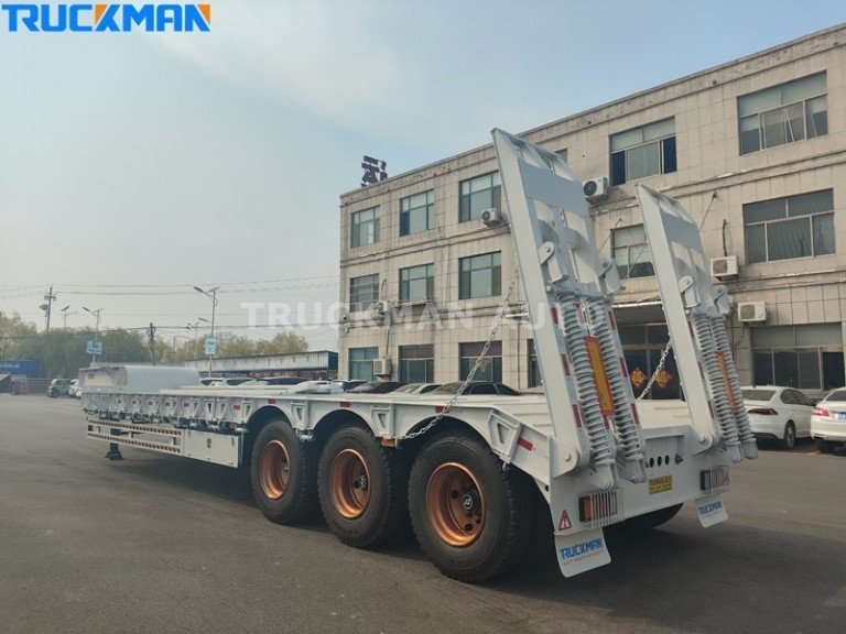 3 Axles 60T Low Bed Trailer To Ghana