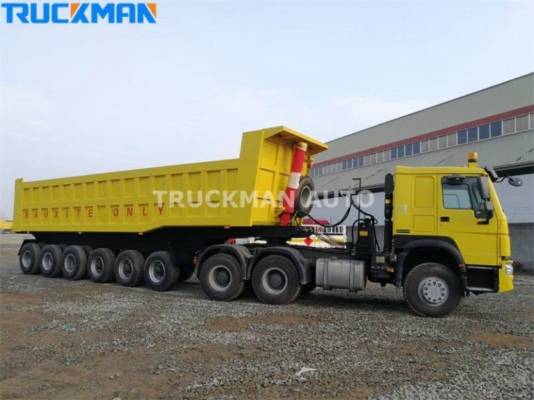 Low fuel consumption 6-axle dump semi-trailer