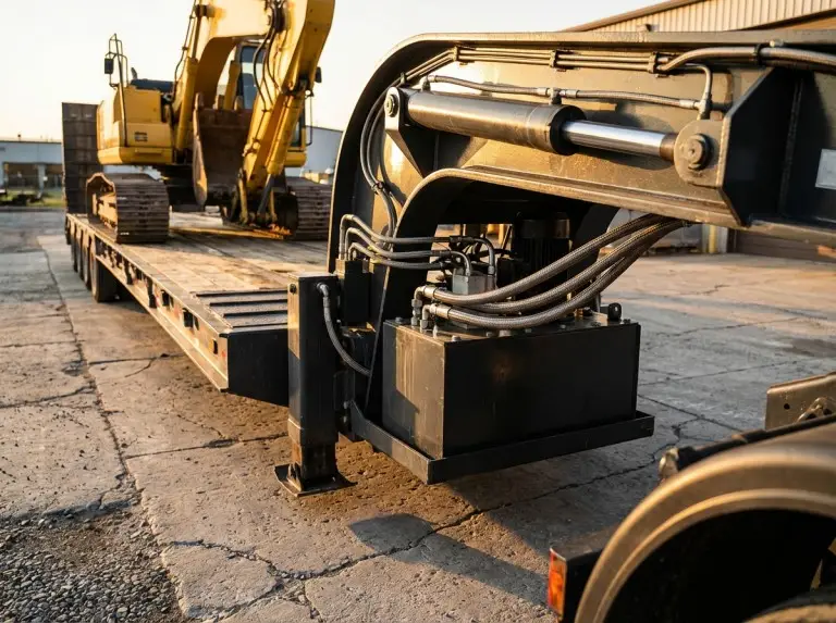 Hydraulic System Close-up on Trailer