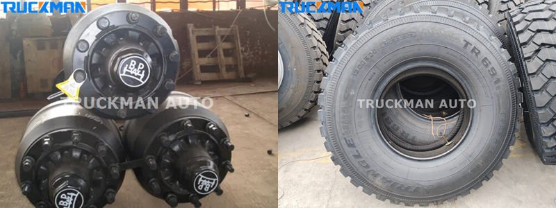 lowbed trailer axle and tire
