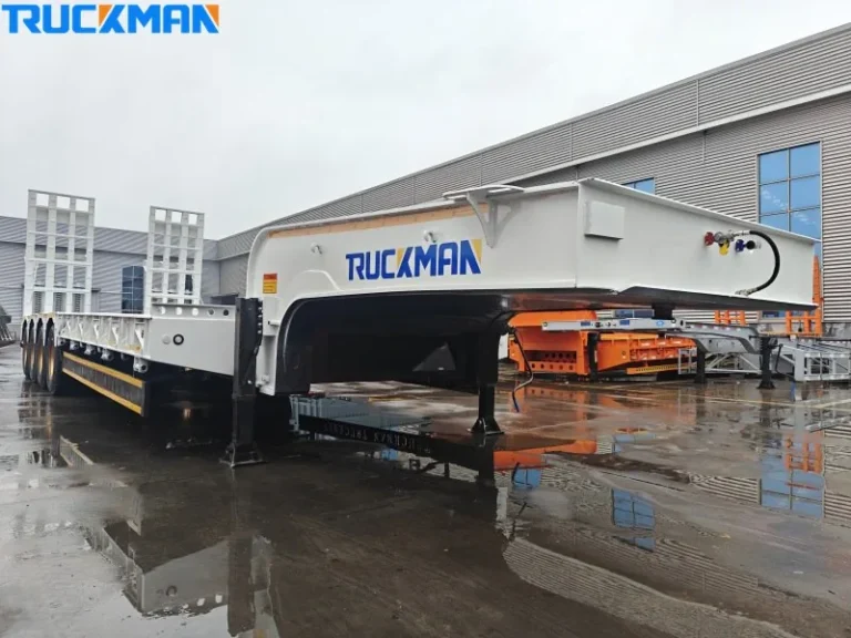 Gooseneck and high-tensile steel frame of a 100 ton lowbed trailer